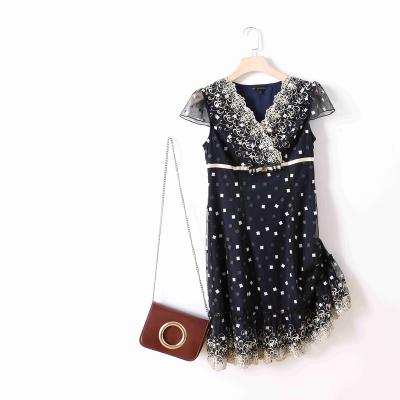 China New Style Breathable Summer Fashion Hot Selling Casual Ladies Dress Elegant Lace Chiffon Women A Line Dress for sale