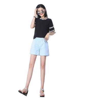 China Wholesale Spring /Summer Pure Breathable Elastic Waist Manufacturer Cotton Women Shorts Set Multicolor Thin Ball for sale