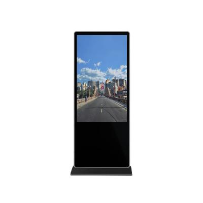 China Heym Indoor Sync Off Only Large Floor Stand Indoor Tft Lcd Advertising Display Screen 55inch With Wheels for sale