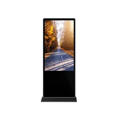 China Full Hd Player Floor Stand Large Advertising Display Indoor Standalone LCD Digital Signage Indoor Ultra Thin Vertical Screen Display for sale