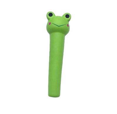 China 5+ Pen Cover PU Squishy Eco-friendly Stationery Squeezing Frog Pen Tub Pen Surface Release Soft Pressure for sale