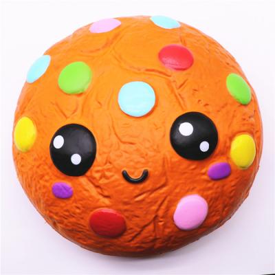 China Eco-friendly anti-stress huge squishy cookie jelly beans soft PU item juguetes soft rising sticky toys sit 28*28*13.5CM for sale