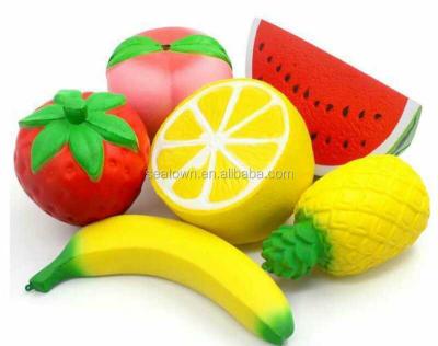 China Newly Bound Soft Toy PU Squishy Stress Release Fruit Squishy Small Key Chain for sale