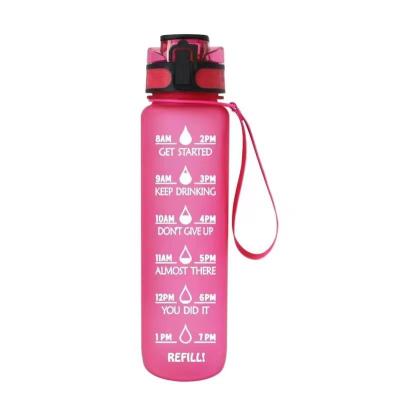 China 500ml 600ml 750ml 1l Sports Hot Water Bottle Water Bottle Motivational Discoloration Viable Tritan Plastic Water Bottle for sale