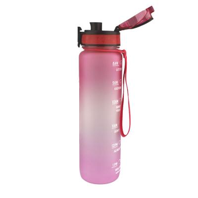 China Promotional Sports Gallon Gym Fitness Outdoorsports Fruit Squeeze Tritan Viable Motivational Infuser Big Large Water Bottle for sale