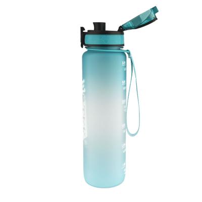 China Hot 500ml 600ml 750ml 1l Water Bottle Inspirational Solid Color Tritan Material Plastic Water Bottle Hot Sports Water Bott for sale