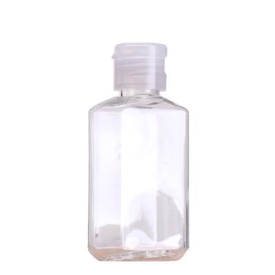 China Fast Shipping Recycled Waterless Instant Clear Plastic Packaging Travel Hand Sanitizer Bottle 60ml PETG Bottle With Flip Cap for sale