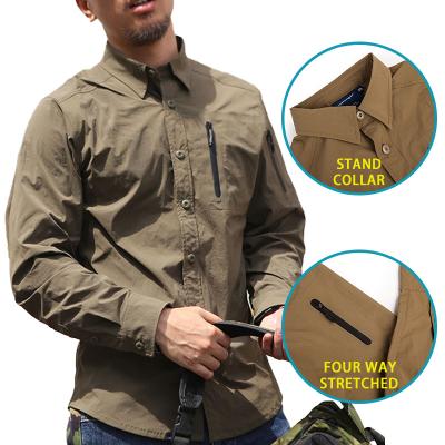 China Emersongear Wholesale Men's Military Anti-Pilling Cargo T-shirt Men Combat Outdoor Cargo Shirt Long Sleeve Tactical Breeches Shirts Summer for sale