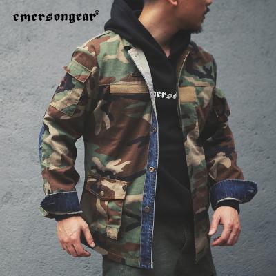 China Emersongears 2022 Waterproof Men's Vintage Style Camouflage Men's Denim Windproof Jacket Casual Outdoor Custom Track Jacket for sale