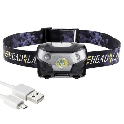 China USB Charging USB Rechargeable Camping Headlamp, Waterproof Torch LED Head Torch Headlight Lamp Induction Light for sale