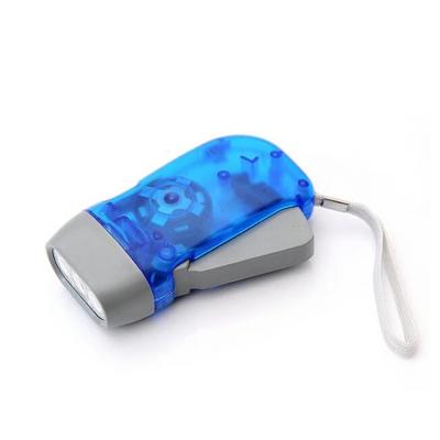 China Outdoor 3 Led Hand Crank Dynamo Dynamo Torch Flashlight Mini Portable Power Generation Gifts Camping Promotion for sale