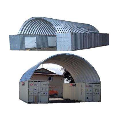 中国 Modern quonset shipping container cover enclosed front steel building 販売のため