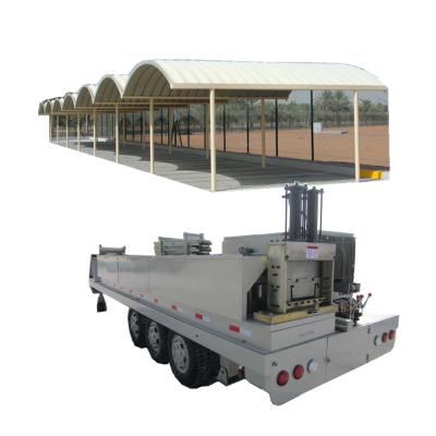 China Hotels SABM120 600-305 K Q Span Curve Roof Galvanized Iron Ground Parking Building Machine / Area Roof / Lot for sale