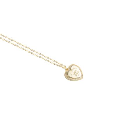 China FASHIONABLE Sample Daily Jewelry Plated 14k Gold Chain Necklace 925 Sterling Silver Feminine Heart Necklace for sale