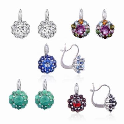 China Beldan Jewelry Gemstone Earring OEM Factory Fine CLASSIC 925 Sterling Silver Earring Women Wholesale for sale