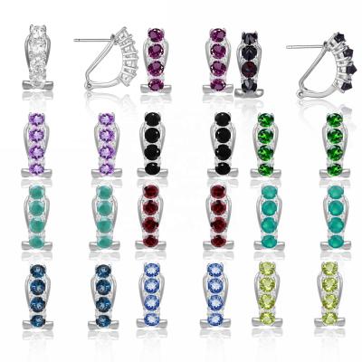 China Fashion Beldan Factory Sale 925 Sterling Silver Women Jewelry Fine Color Gems Hot Natural Gemstone Earring Classic Earrings for sale