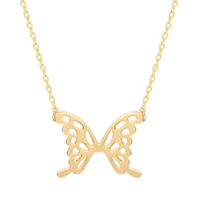 China FASHIONABLE Beldan Butterfly 18K Gold Jewelry Factory Wholesale 925 Sterling Silver Hollow Butterfly Women Necklace Jewelry for sale