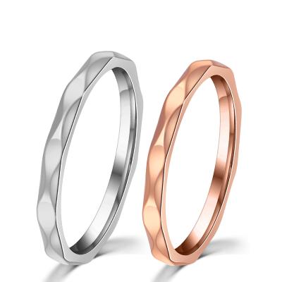 China FASHION Jewelry of Ring Ultra-Fine Diamond Female Ring Rose Gold Tail Ring Stainless Steel Couples Wholesale for sale