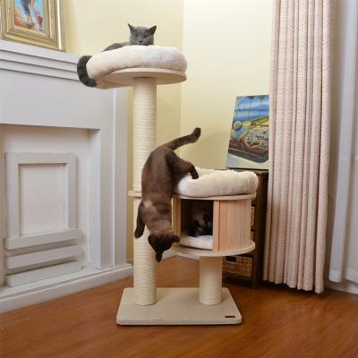 China Sustainable Modern Luxurious Cat Tree Cat Scratcher Tower Housing for sale