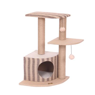 China 2021 Sustainable Trends Amazon Cat Tree Cheap Cat Tree Climbing Tree Sale With Toys for sale