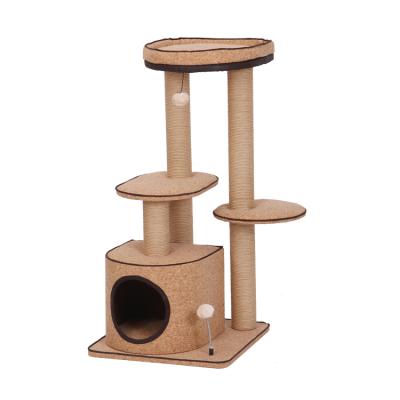 China Sustainable Cat Tree Pet Accessory Beige Scratch Post In China for sale