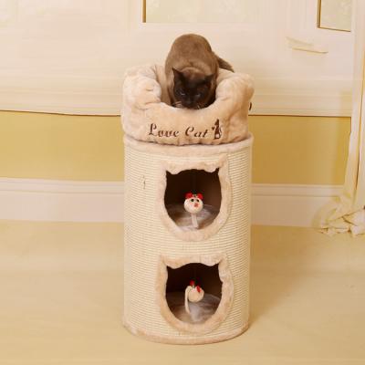 China Eco-Friendly Sustainable Cat Tree Feature Deluxe Deluxe Cat Tower for sale