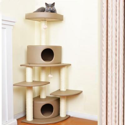 China Cat Tower Furniture Luxury Cat Scratch House Scratcher Tower Sustainable Tree for sale