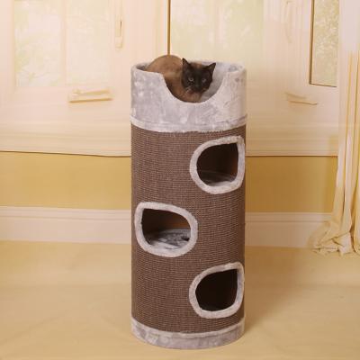 China Funny viable promotion sisal carpet cat scratcher treehouse for sale