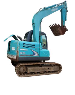 China 7 ton Kobelco mining construction machinery with hammer equipment Kobelco SK75 second hand hydraulic excavators 0.4mÂ / backet backhoe; ³ for sale