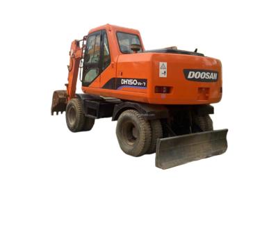 China Doosan DH150W-7 Heavy Machinery Sale New Used Equipment Hydraulic Crawler Digger 15 Wheel Ton Used Excavator 0.58mÂ ³ for sale