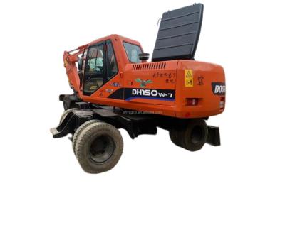 China Doosan DH150W-7 Second Hand Heavy Machinery Sale New Used Equipment Hydraulic Crawler Digger 15 Wheel Ton Used Excavator 0.58mÂ ³ for sale