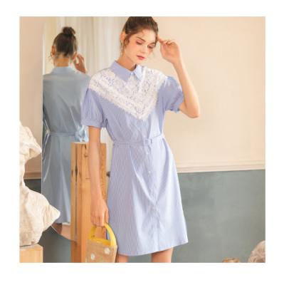 China New Style Anti-wrinkle Square Neck Detachable Belt Dress For Women for sale