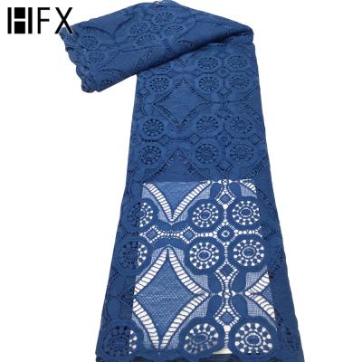 China African Guipure Cord Lace Fabric Latest HFX 2021 Water Soluble Design 5 Yards Lace Material For Nigerian Wedding for sale