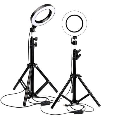 China New 26cm Dimmable 3 Level Aluminum+ ABS Shine Selfie Ring Makeup Light Selfie Ring Light with Tripod Stand for sale