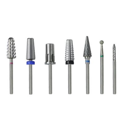 China 7 Pieces In A Set Wholesale Professional Stainless Steel 7 Pieces Nail To Drill Electric File Bit Set For Manicure Pedicure for sale