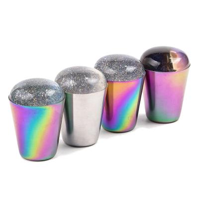 China Newest Popular New Arrival Holographic Colorful Handle Glossy Silicone Nail Art Polish Stamper for sale