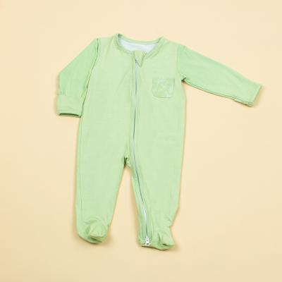 China 2023 Eco-friendly Washable Breathable Substantial Baby Pajamas Real Fabric Clothes Natural Bamboo Newborn Baby Pajamas Printing Bamboo Rompers for sale