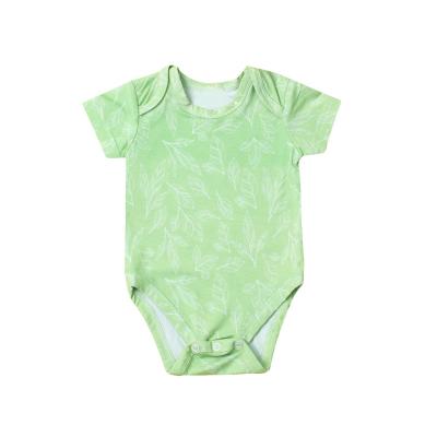 China Substantial Washable Breathable Eco-Friendly Custom Printing Bamboo Short Sleeve Shirts Infant Clothing Unisex Newborn Bamboo Onsies Newborn Baby Clothes Coverall for sale