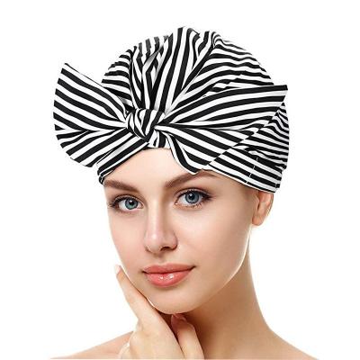 China Luxury Reusable Washable 100% Breathable Waterproof Stocked Shower Hats For Women for sale