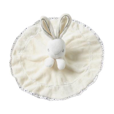 China Top Velvet Folded Bunny Comfort Blanket Rabbit Soft Toy Comforter Newborn Essentials Sale for sale