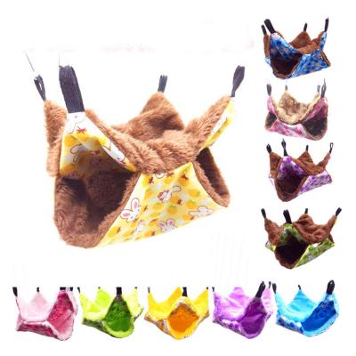 China Removable Warm Plush Cage Bed Washable Swing Blanket Pet Hammock For Guinea Pig Hamster Parrot Rat Chinchilla for sale