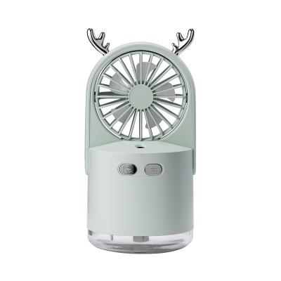 China 2021 Protable Hot Sale 2 in 1 Mini Fan and Portable Humidifier Fan with Built-in USB Mini Humidifier Rechargeable Battery Fan for sale