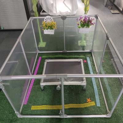 China 6 Panels Portable Foldable Pet Playpen for Easy Set Up and Removable Acrylic Fence for sale