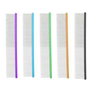 China Customized Logo Colorful Pet Dog Aluminium Alloy Comb for Hair Grooming Item Type Combs for sale