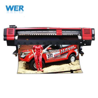 China Garment shops 3.2m large format vinyl pvc cable banner printing machine eco solvent printer WER ES3202 for beach banner for sale