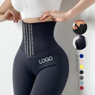 China 2022 Fashion Antibacterial Thicken Plush Butt Lifter Slimming 3 Hooks Women Leggings Fitness Gym Gaiters Corset Waist Trainer for sale