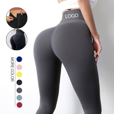 China Custom logo Tummy Control Waist Trainer antibacterial sweat body yoga pants gaiters waist shapewear top for sale