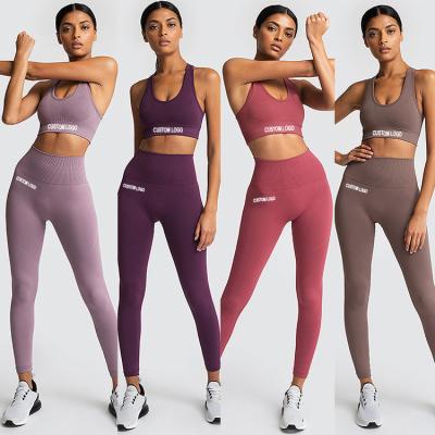 China 2022 Breathable Fitness Wear Sports Yoga Bra And Leggings Set Custom Workout Apparel Yoga Equipment For Women for sale