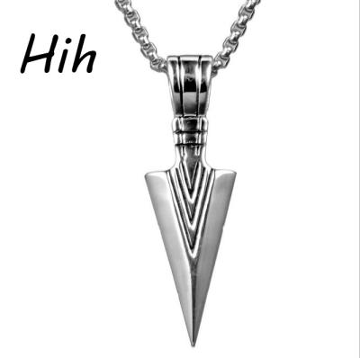 China Stainless Steel Pendant Sword Pendant Necklace Vintage Style Triangle Arrow Pendant Necklace For Men for sale