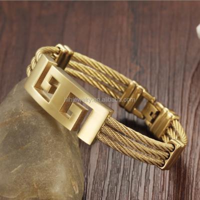 China Boys Bangles & Bangles 2018 Latest Designs 18 Carat Gold Plated Jewelry Stainless Steel Boys Bangles & Bangles for sale